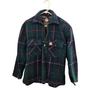 Vintage SWANNDRI Wool Jacket Mens SM 36 Green Plaid Tartan Mosgiel Bush Shirt
